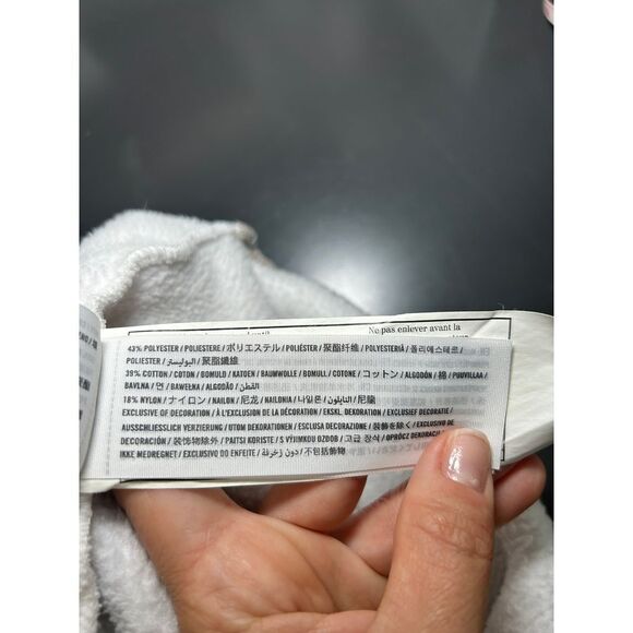 Abercrombie & Fitch Asymmetrical Snap-Up‎ Fleece, Ivory/Beige, Size Medium - Picture 7 of 9